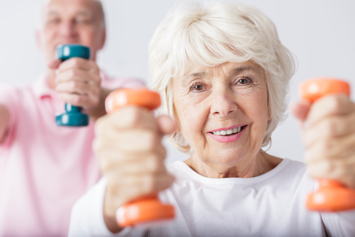 older woman strength training